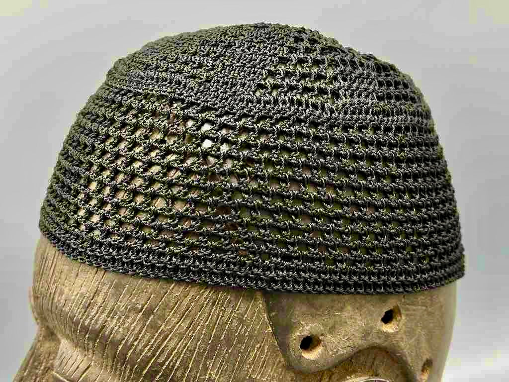 Solid color 100% nylon crocheted kufi African men's hat