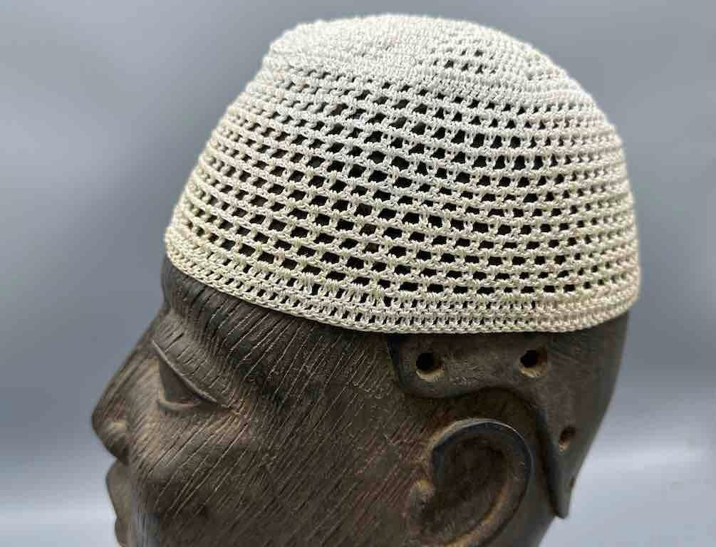 Solid color 100% nylon crocheted kufi African men's hat