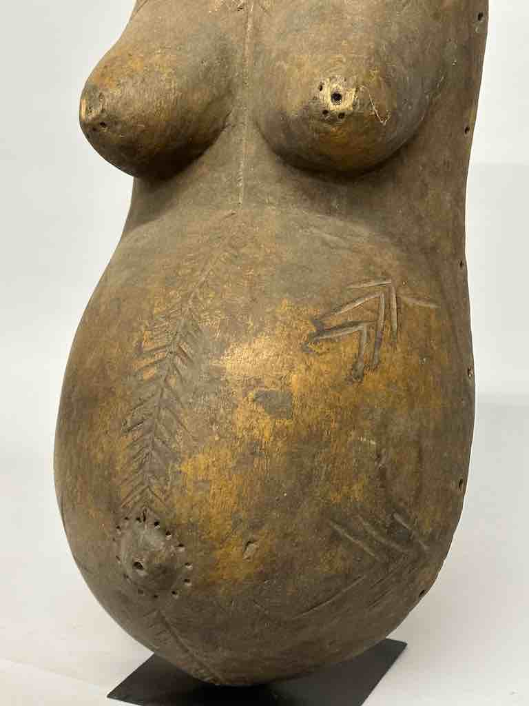 African Vintage Makonde Pregnant Fertility Dance Torso - Tanzania