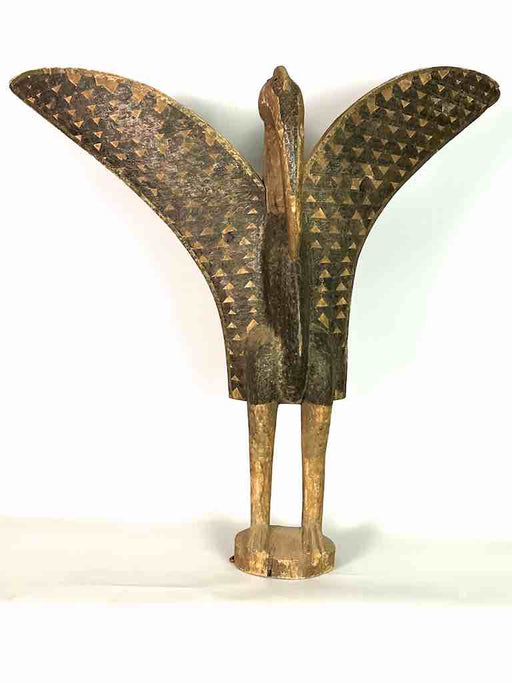 Senufo Large Brass-Covered Hornbill Statue | 34" - Mali