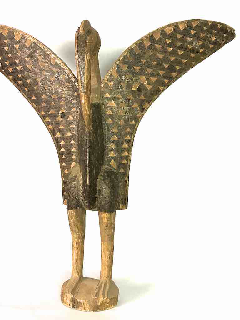 Senufo Large Brass-Covered Hornbill Statue | 34" - Mali