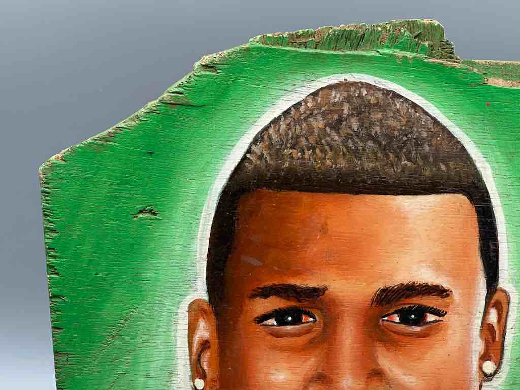 Bobby Brown Image 2-Sided Barber Sign Fragment - Ghana
