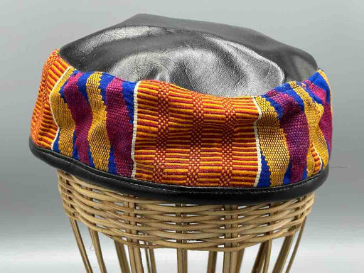 Large Size Genuine Ashanti Kente Cloth African Kufi Men's Hat | 23"