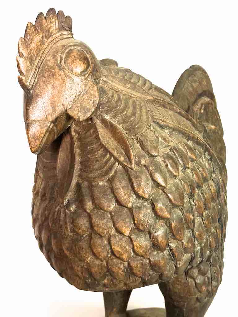 Large Wooden Chicken Figure | Ivory Coast, Africa