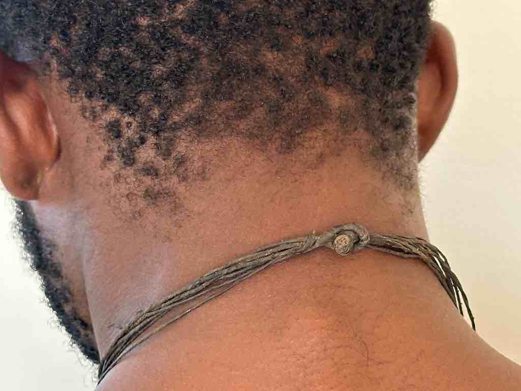 Triple Large Leather Tuareg GriGri Long  Thick Multiple Cord Necklace - Mali