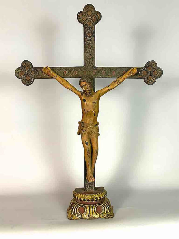 A very Large Antique French-Vietnamese Catholic Crucifix