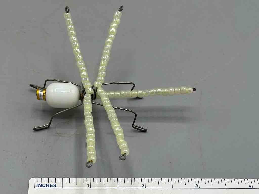 Beaded Wire Decor African Small White Wing Dragonfly Insect