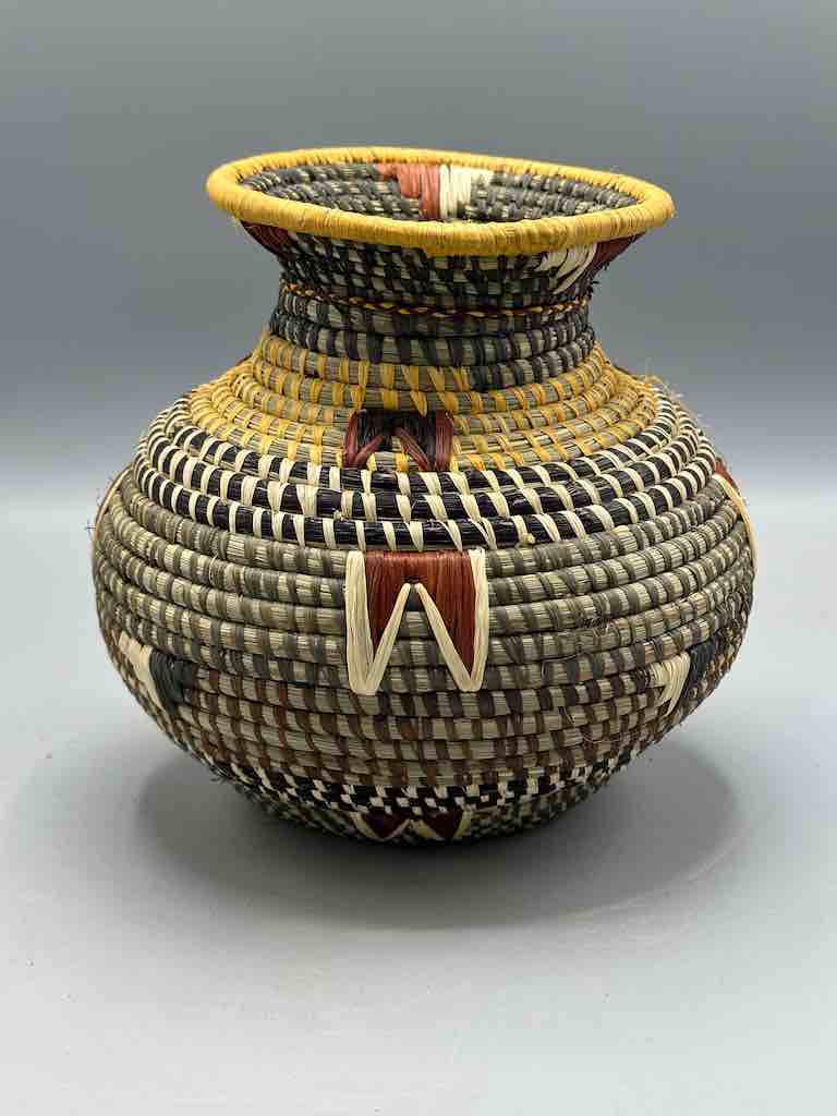 Large Batwa Vase Shape Raffia Basket