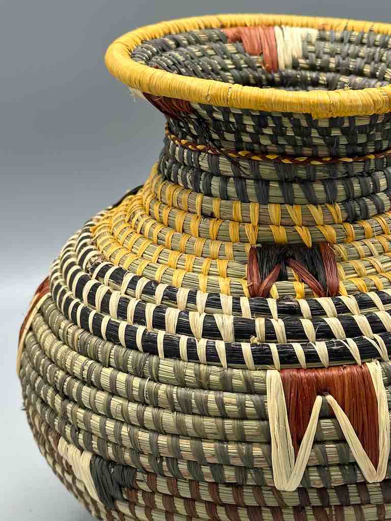 Large Batwa Vase Shape Raffia Basket