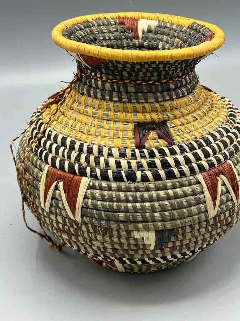 Large Batwa Vase Shape Raffia Basket