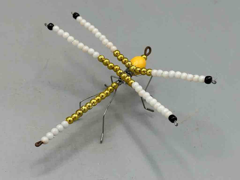 Beaded Wire Decor African Small 3-Color Dragonfly Insect