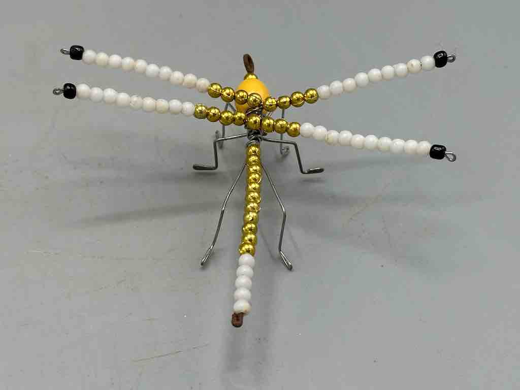 Beaded Wire Decor African Small 3-Color Dragonfly Insect