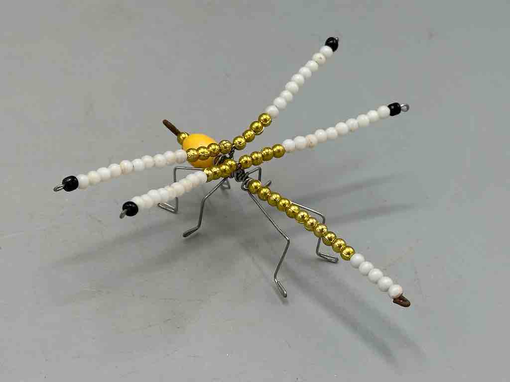 Beaded Wire Decor African Small 3-Color Dragonfly Insect