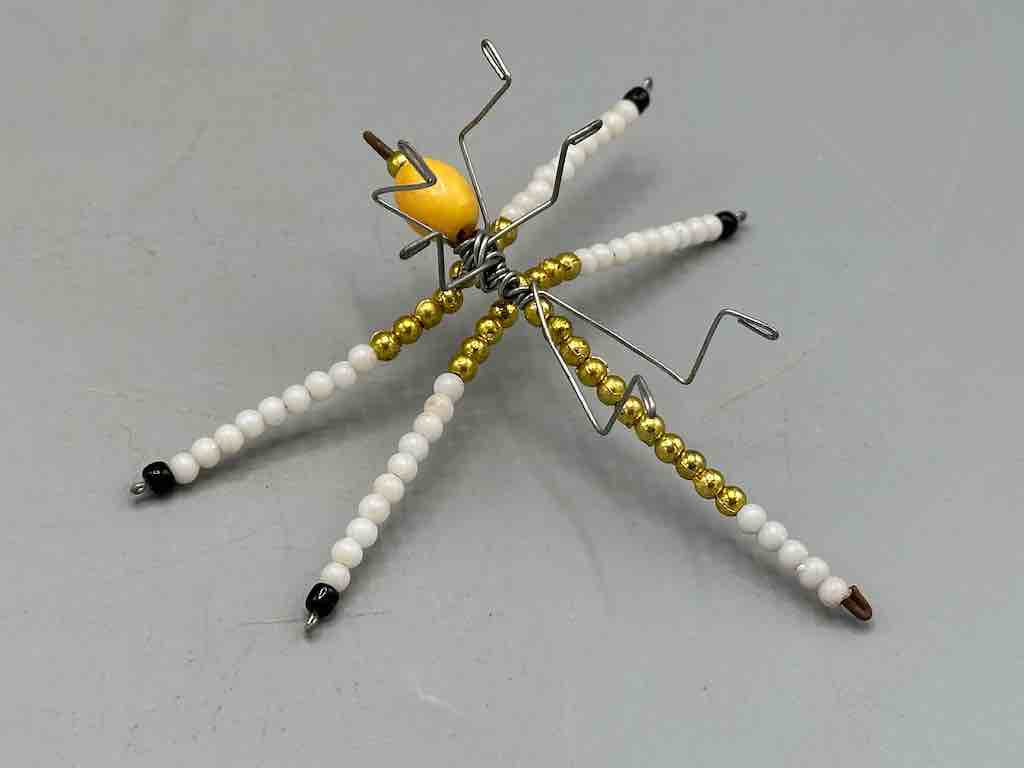 Beaded Wire Decor African Small 3-Color Dragonfly Insect