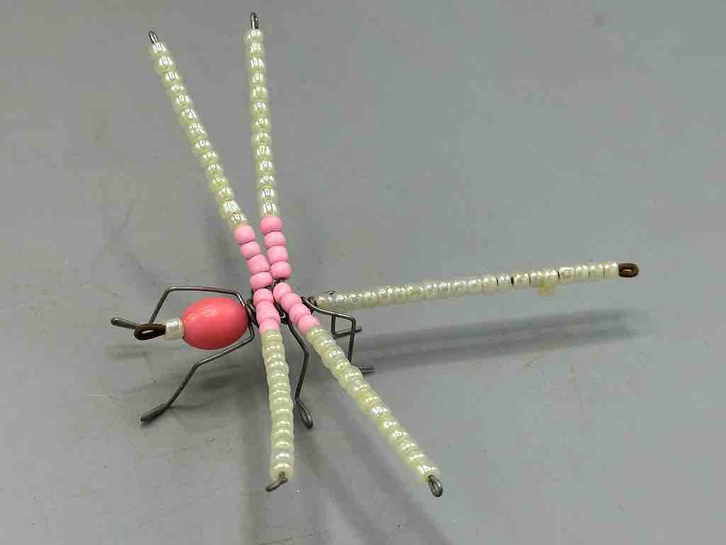 Beaded Wire Decor African Small 3-Color Dragonfly Insect