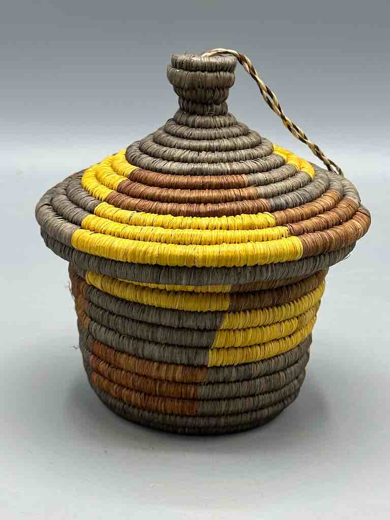 Small Batwa Covered Raffia Basket