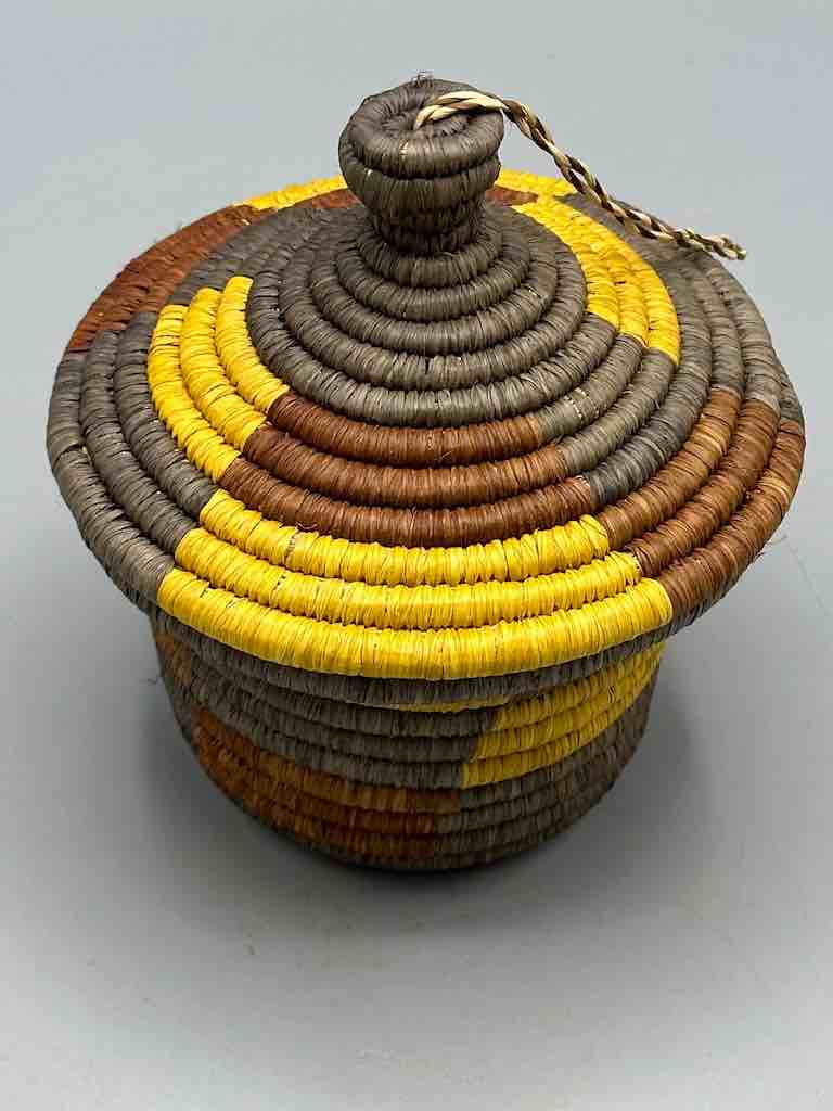 Small Batwa Covered Raffia Basket