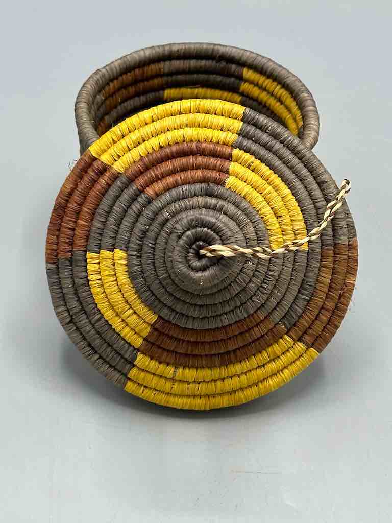 Small Batwa Covered Raffia Basket