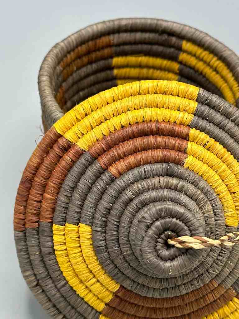 Small Batwa Covered Raffia Basket