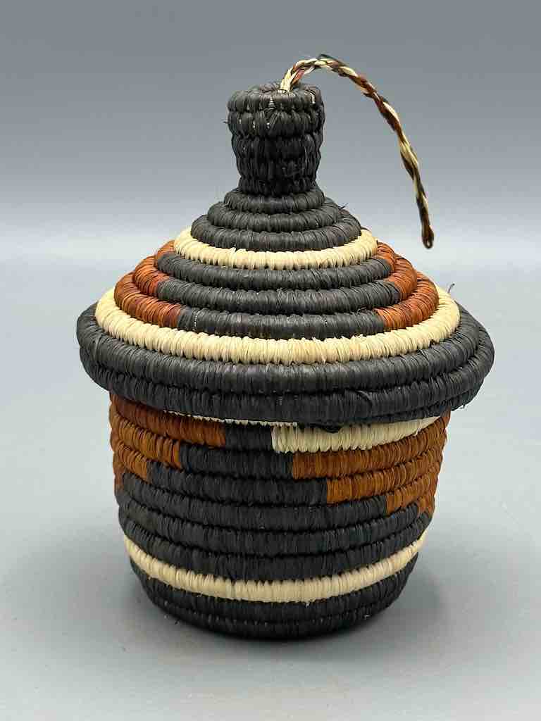 Small Batwa Covered Raffia Basket