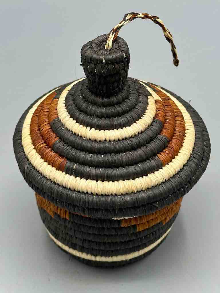 Small Batwa Covered Raffia Basket