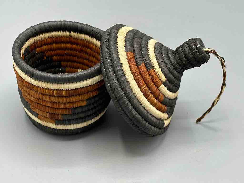 Small Batwa Covered Raffia Basket