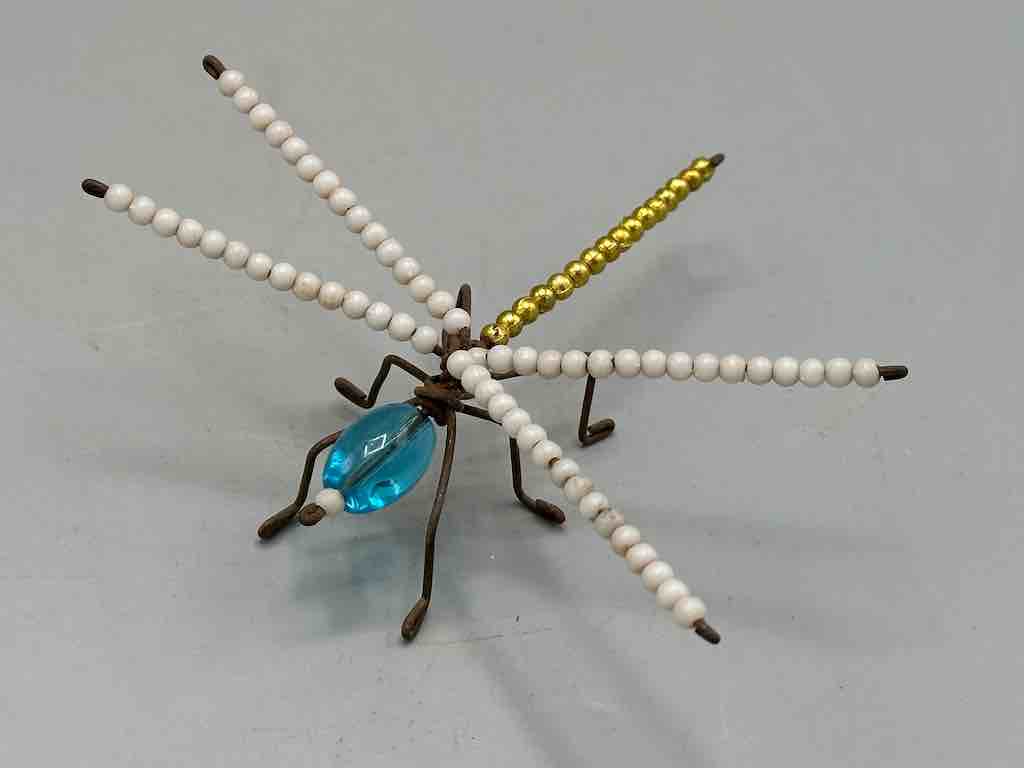 Beaded Wire Decor African Small 3-Color Dragonfly Insect