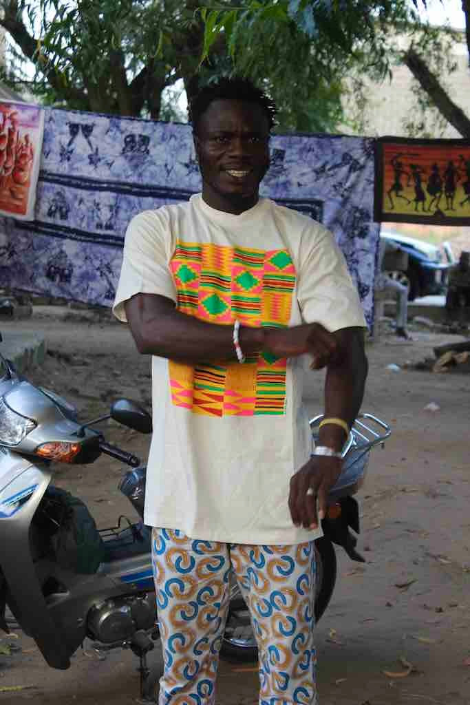 African Pink Kente Cloth Design Natural 100% Cotton T-Shirt