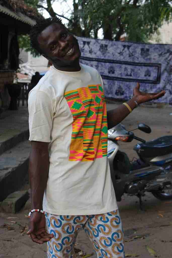 African Pink Kente Cloth Design Natural 100% Cotton T-Shirt