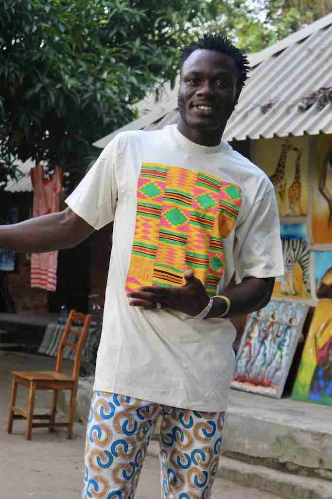 African Pink Kente Cloth Design Natural 100% Cotton T-Shirt