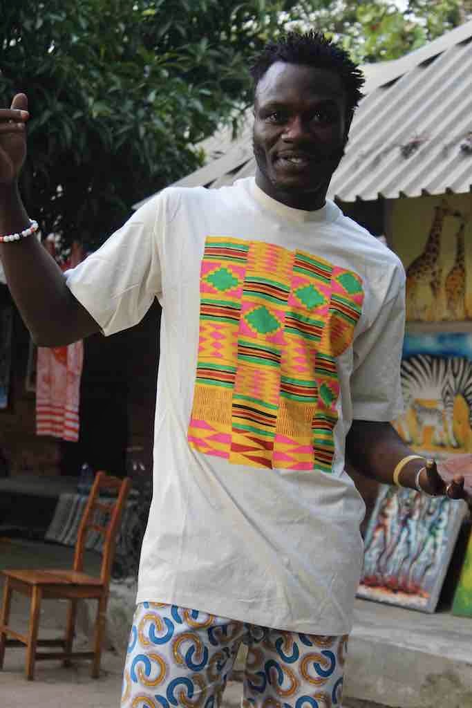 African Pink Kente Cloth Design Natural 100% Cotton T-Shirt