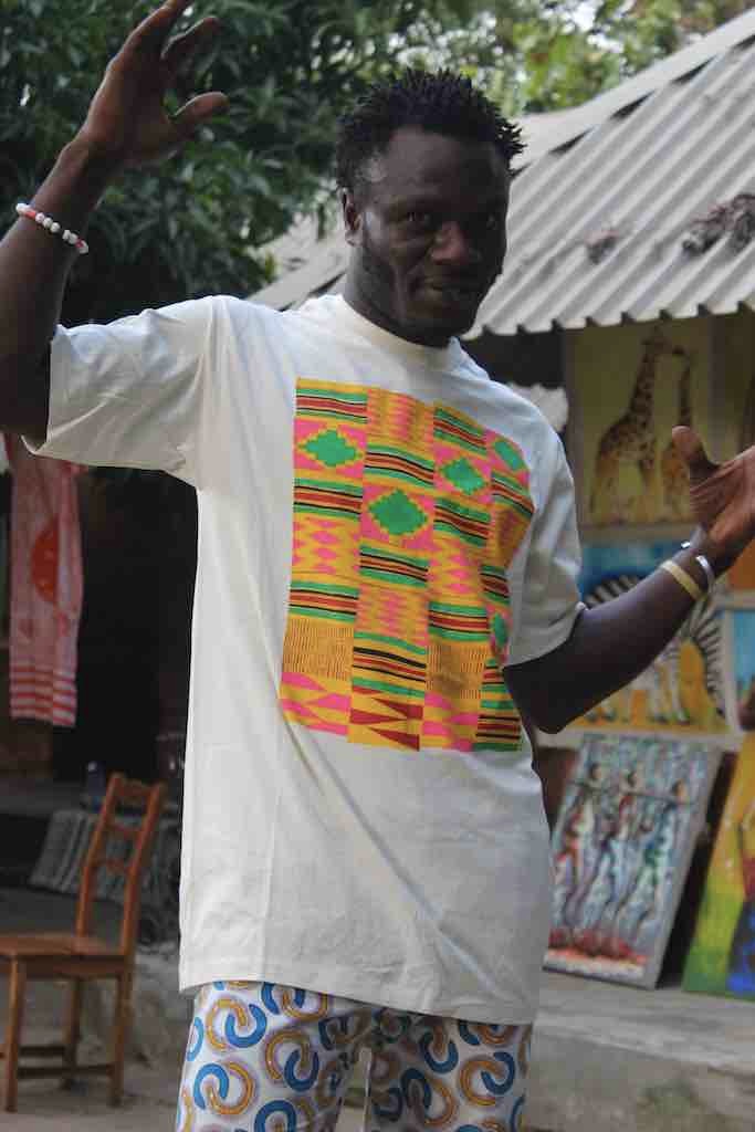 African Pink Kente Cloth Design Natural 100% Cotton T-Shirt