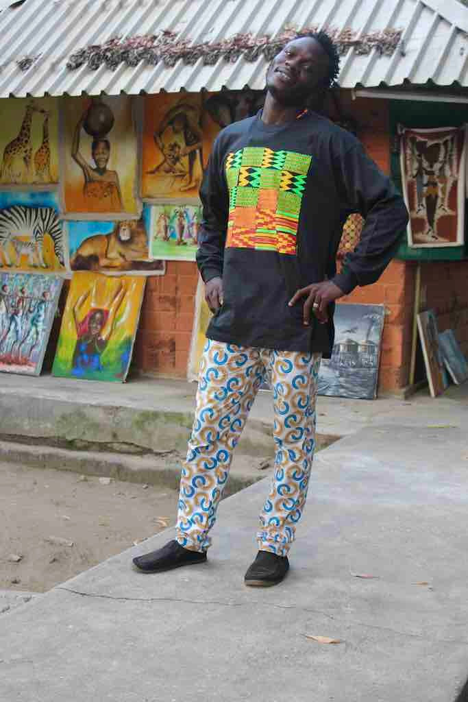 African Green Kente Cloth Design Natural 100% Cotton T-Shirt