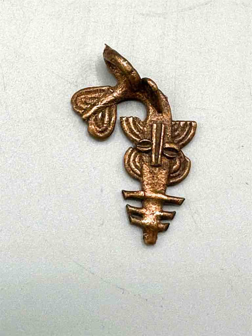 Small African Brass Sawfish Pendant - left oriented tail - Ghana