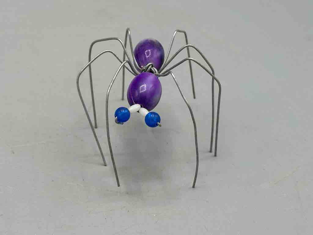 Beaded Wire Decor African Small Purple Spider Insect