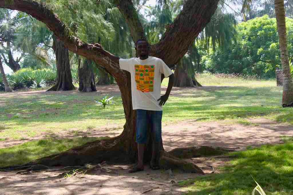 African Pink Kente Cloth Design Natural 100% Cotton T-Shirt