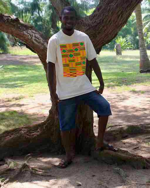 African Pink Kente Cloth Design Natural 100% Cotton T-Shirt