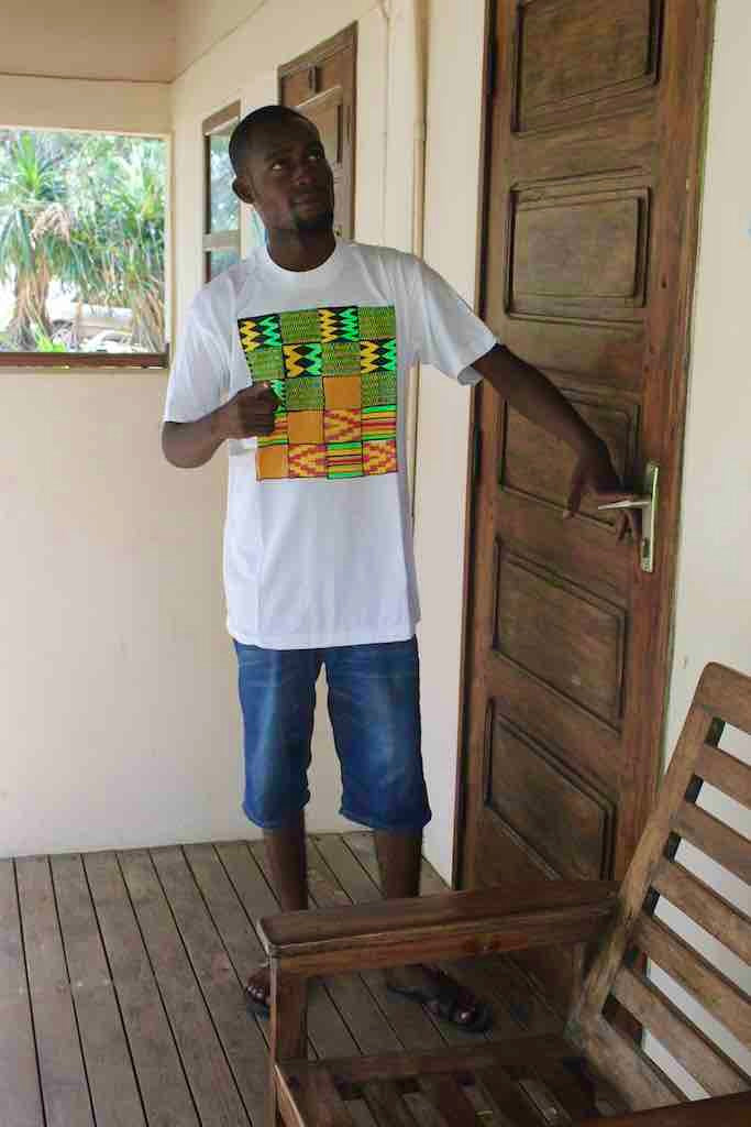 African Green Kente Cloth Design Natural 100% Cotton T-Shirt