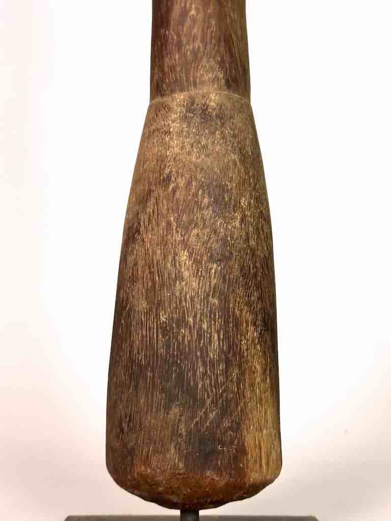 Very Old Used Phallic Motif Pestle, on Base - Ivory Coast