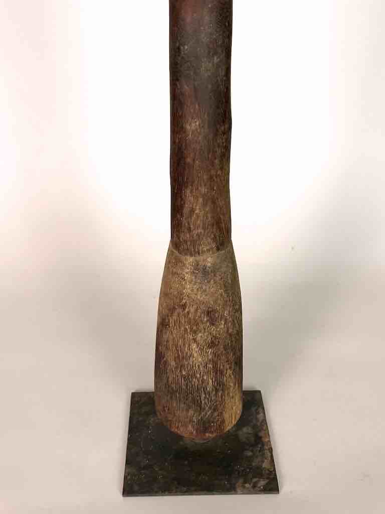 Very Old Used Phallic Motif Pestle, on Base - Ivory Coast