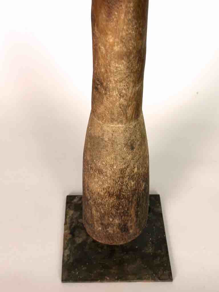 Very Old Used Phallic Motif Pestle, on Base - Ivory Coast