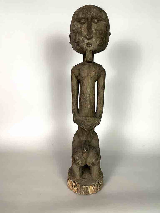 Vintage Bamana Exaggerated Genitalia Male Statue - Mali