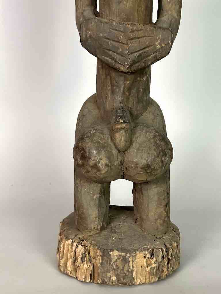 Vintage Bamana Exaggerated Genitalia Male Statue - Mali