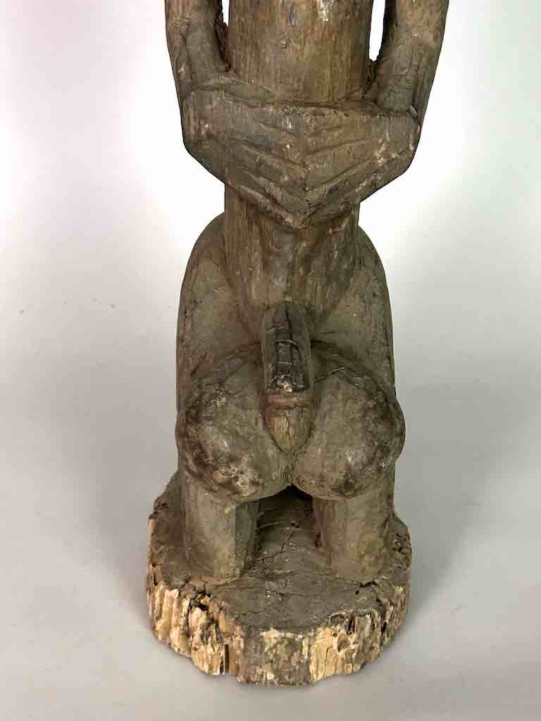 Vintage Bamana Exaggerated Genitalia Male Statue - Mali