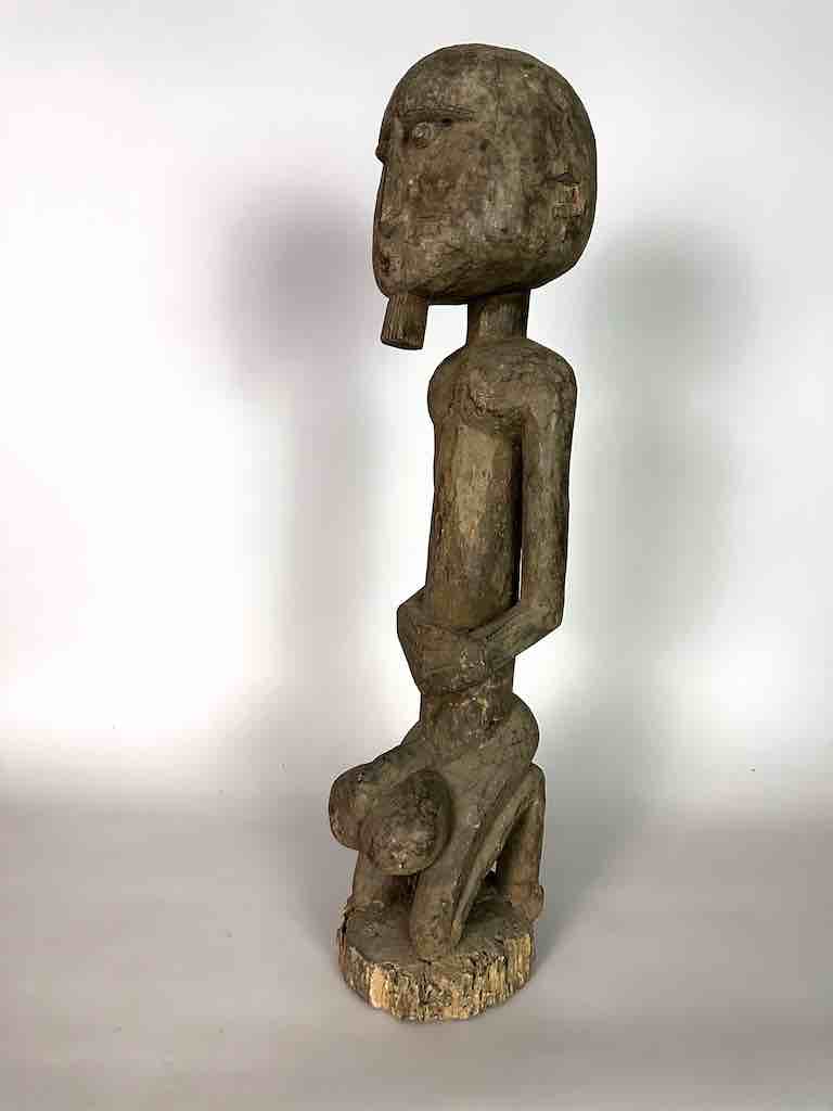 Vintage Bamana Exaggerated Genitalia Male Statue - Mali