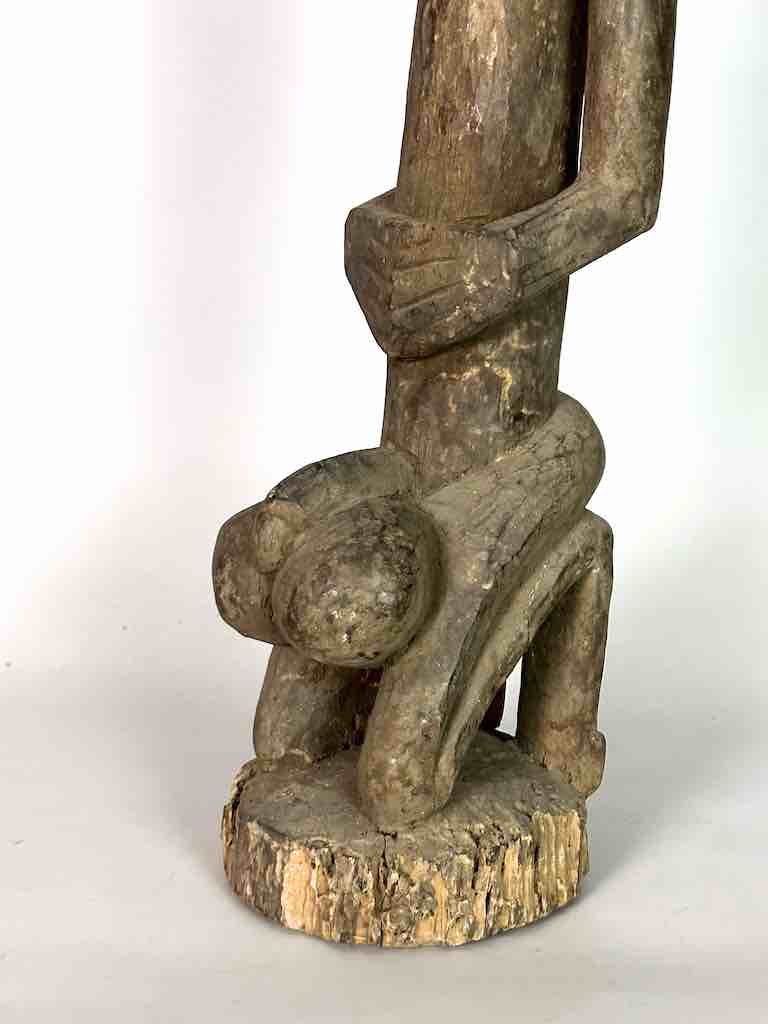 Vintage Bamana Exaggerated Genitalia Male Statue - Mali