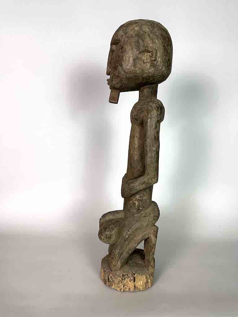 Vintage Bamana Exaggerated Genitalia Male Statue - Mali