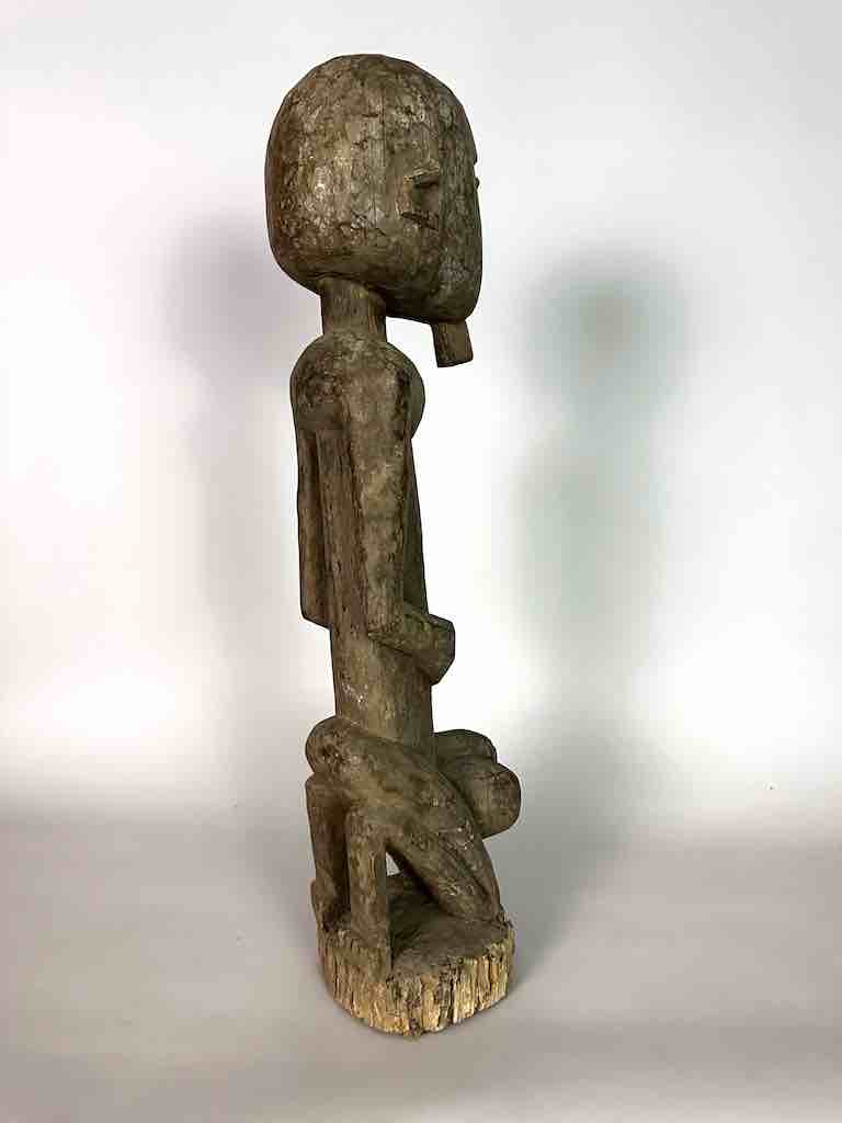 Vintage Bamana Exaggerated Genitalia Male Statue - Mali