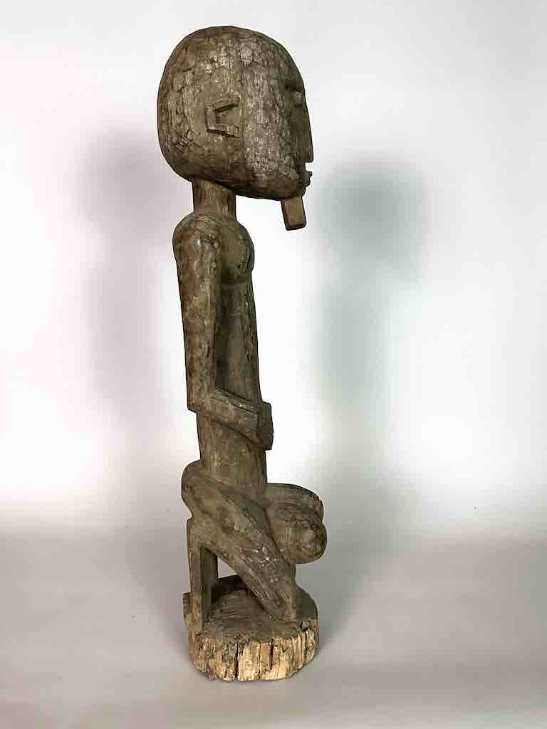 Vintage Bamana Exaggerated Genitalia Male Statue - Mali