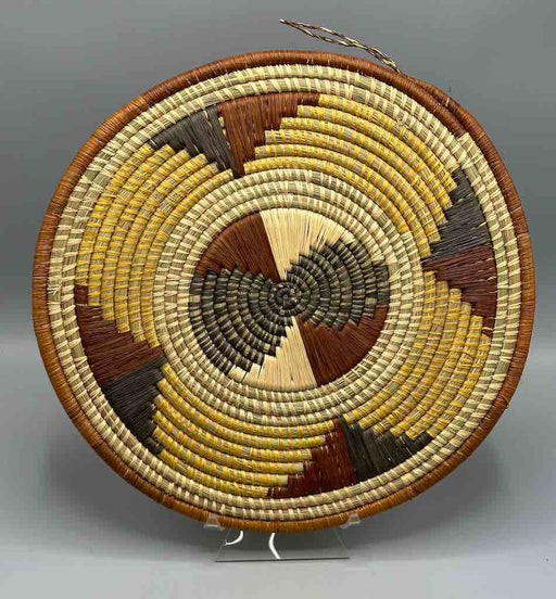 Large Flat Batwa Raffia Plate - Uganda